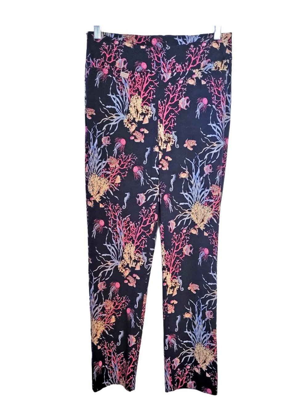 Lulu-B Ocean Scene High Waist Pull on Stretch Pants